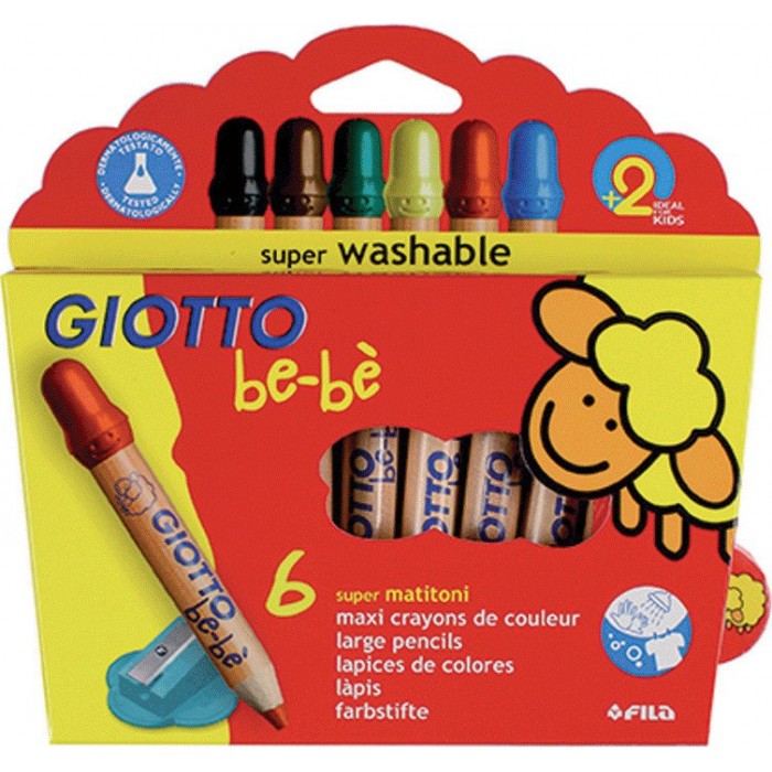 ΞΥΛΟΜΠΟΓΙΕΣ GIOTTO BE-BE SUPER WASHABLE 6ΤΜΧ & ΞΥΣΤΡΑ ΞΥΛΟΜΠΟΓΙΕΣ GIOTTO BE-BE SUPER WASHABLE 6ΤΜΧ & ΞΥΣΤΡΑ