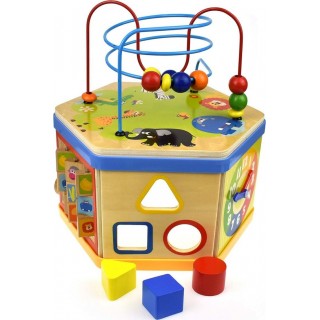 TOP BRIGHT ΞΥΛΙΝΟΣ ΚΥΒΟΣ ΔΡΑΣΤΗΡΙΟΤΗΤΩΝ 7 ΣΕ 1 ACTIVITY CUBE (150138)