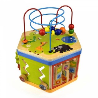 TOP BRIGHT ΞΥΛΙΝΟΣ ΚΥΒΟΣ ΔΡΑΣΤΗΡΙΟΤΗΤΩΝ 7 ΣΕ 1 ACTIVITY CUBE (150138)
