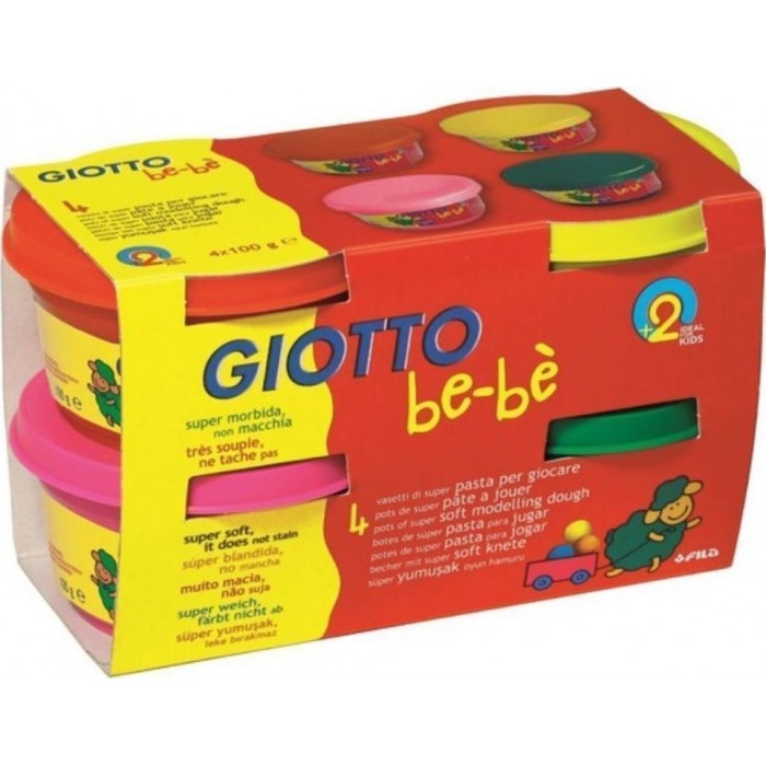ΠΛΑΣΤΟΖΥΜΑΡΑΚΙΑ GIOTTO BE-BE 4*100gr ΚΟΚΚΙΝΟ - ΠΡΑΣΙΝΟ - ΚΙΤΡΙΝΟ - ΡΟΖ