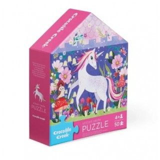 50 PIECE PUZZLE FLAT HOUSE UNICORN CROCODILE GREEK