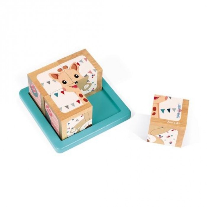 JANOD-SOPHIE LA GIRAFE - ΞΥΛΙΝΟ ΠΑΖΛ (4 ΚΥΒΟΙ) (J09500) JANOD-SOPHIE LA GIRAFE - ΞΥΛΙΝΟ ΠΑΖΛ (4 ΚΥΒΟΙ) (J09500)