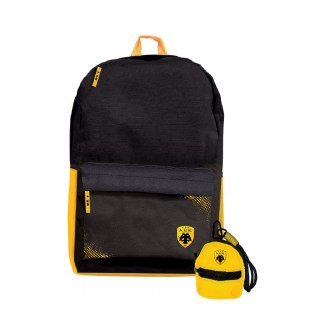 BLACK BACKPACK WITH WALLET - AEK BASKETBALL 6 BLACK BACKPACK WITH WALLET - AEK BASKETBALL 6