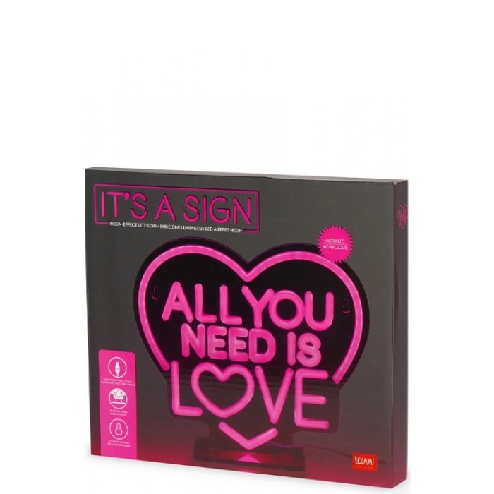 LEGAMI ΦΩΤΙΣΤΙΚΟ IT'S A SIGN NEON EFFECT-ALL YOU NEED IS LOVE LEGAMI ΦΩΤΙΣΤΙΚΟ IT'S A SIGN NEON EFFECT-ALL YOU NEED IS LOVE