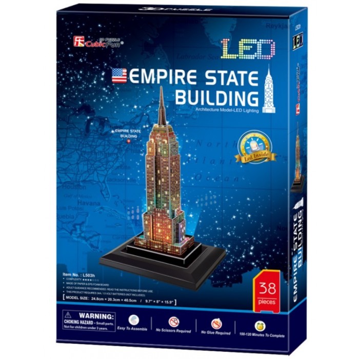 ΠΑΖΛ 3D EMPIRE STATE BUILDING 38 ΤΕΜ. (L503h) CUBIN FUN ΠΑΖΛ 3D EMPIRE STATE BUILDING 38 ΤΕΜ. (L503h) CUBIN FUN
