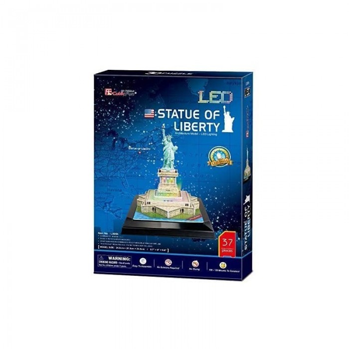 ΠΑΖΛ 3D STATUE OF LIBERTY WITH LED 37 ΤΕΜ. (L505h) CUBIN FUN ΠΑΖΛ 3D STATUE OF LIBERTY WITH LED 37 ΤΕΜ. (L505h) CUBIN FUN