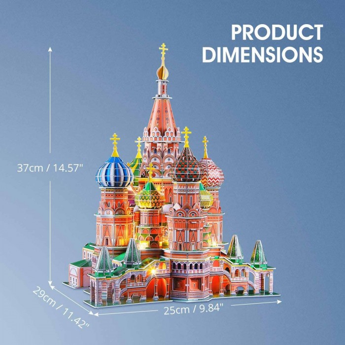 ΠΑΖΛ 3D ST. BASIL'S CATHEDRAL WITH LED 224 ΤΕΜ (L519h) CUBIN FUN ΠΑΖΛ 3D ST. BASIL'S CATHEDRAL WITH LED 224 ΤΕΜ (L519h) CUBIN FUN