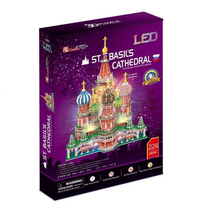 ΠΑΖΛ 3D ST. BASIL'S CATHEDRAL WITH LED 224 ΤΕΜ (L519h) CUBIN FUN ΠΑΖΛ 3D ST. BASIL'S CATHEDRAL WITH LED 224 ΤΕΜ (L519h) CUBIN FUN