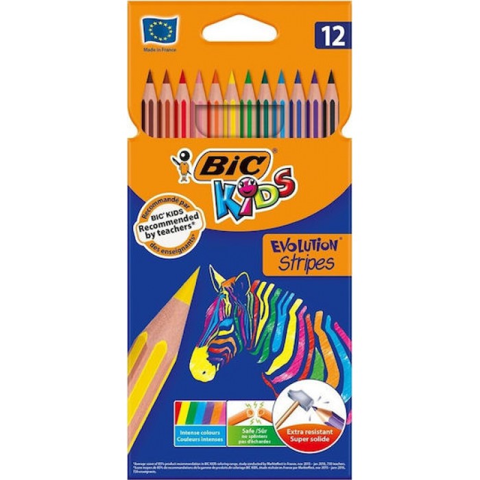 Bic Kids Evolution Stripes Σετ Ξυλομπογιές 12τμχ