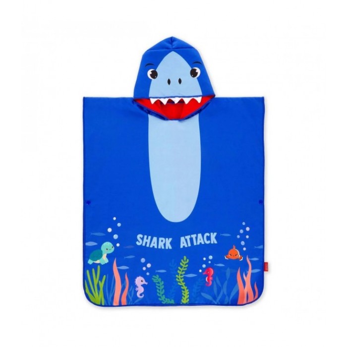 LEGAMI BEACH TOWELLING PONCHO FOR KIDS SHARK